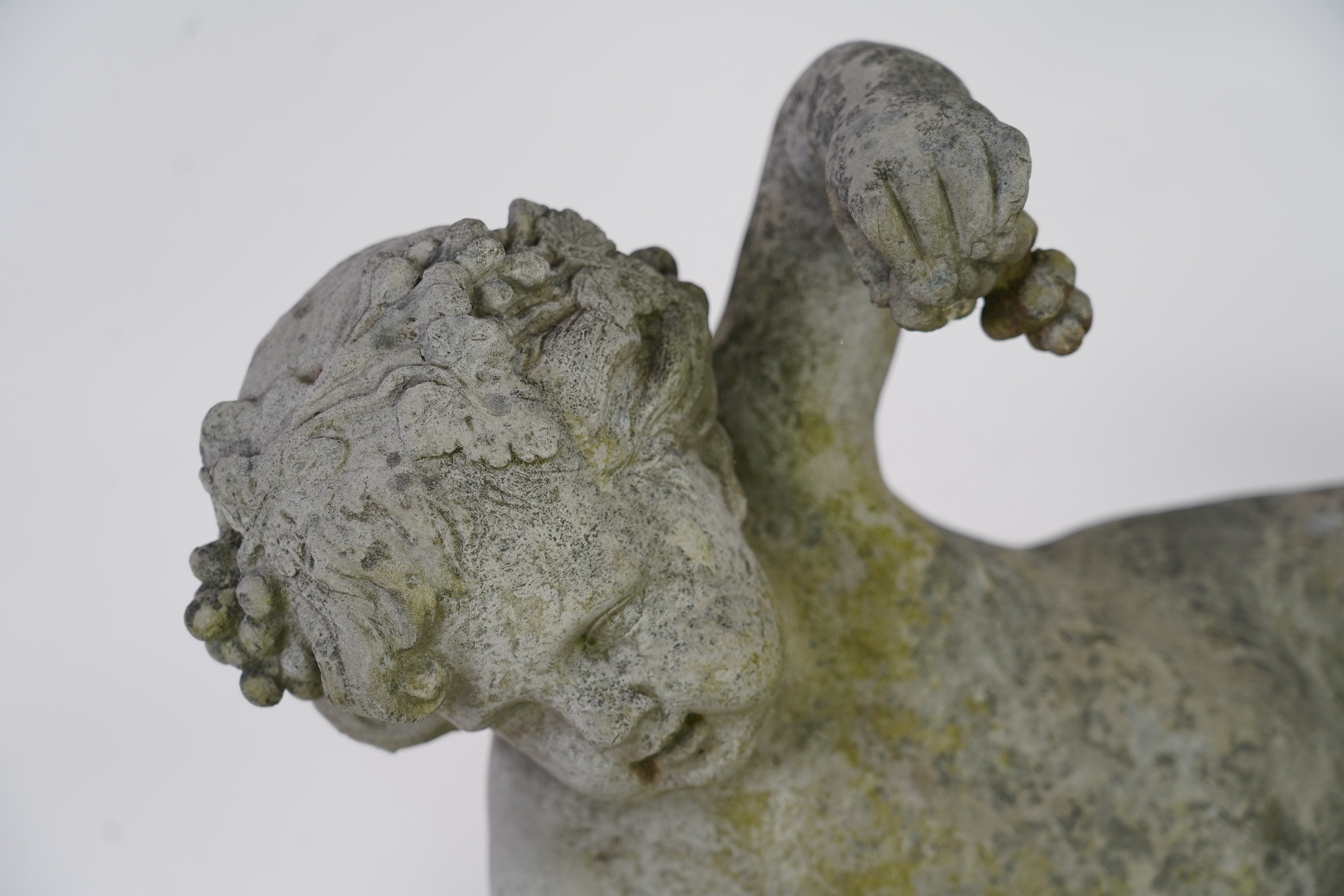 A pair of simulated lead garden sculptures, Emblematic of Summer and Autumn